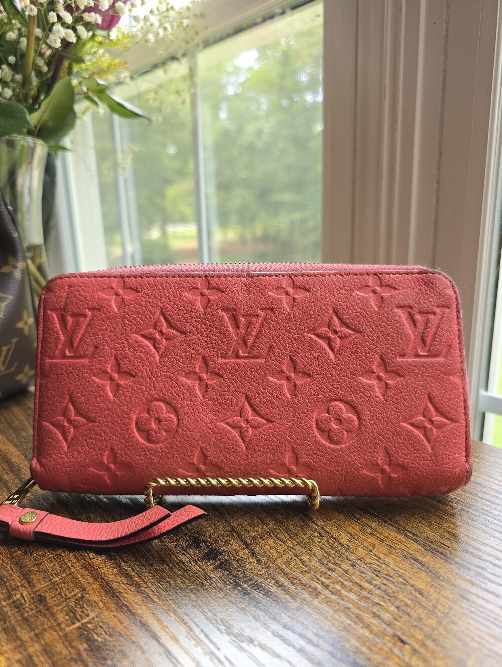 Louis Vuitton Zippy Wallet in Monogram Pink Empreinte Leather